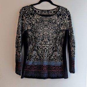 NIC+ZOE   Black Multi Colored Sweater   PM